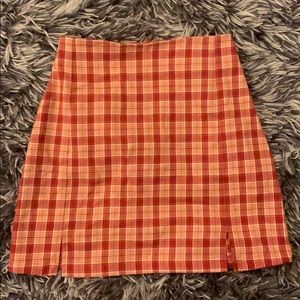 Red Plaid Brandy Melville Mini Skirt